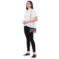 Sac à main pour femme Brazeal Studio, fait main, en coton coloré, crochet, motif géométrique, poche, chaîne en métal, logo personnalisé