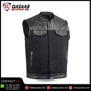 Marron en détresse mode respirant moto équitation hiver gilet en cuir de vachette gilets avec poches zippées - Product Image 5