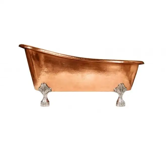 อ่างอาบน้ำทองแดงแบบ Clawfoot แบบตั้งพื้น,รองเท้าแตะเดี่ยวอ่างอาบน้ำทองแดงหรูหราราคาไม่แพงล่าสุด