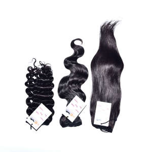 Pelo brasileño 100% virgen alineado con cutícula cabello humano liso de grado 10a, cabello humano brasileño crudo tejido de dama, cabello rizado de visón - Product Image 1