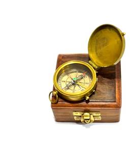 La Bàn Đồng Thau Chất Lượng Tốt Với Hộp Gỗ La Bàn Làm Việc Hàng Hải Mua Với Giá Thấp Nhất - Product Image 1