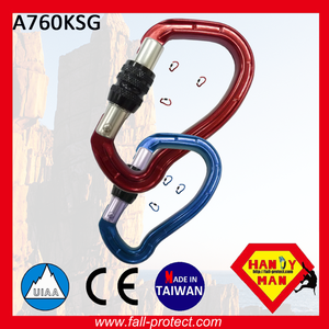 Mosquetón de escalada con bloqueo de tornillo de aluminio en forma de B certificado CE - Product Image 4