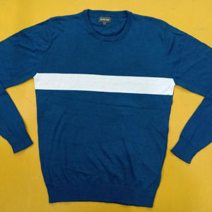 Pull-over à col rond à manches longues pour homme, rayé, élégant, décontracté, pour le bureau, de marque authentique, collection hiver-automne, stock du Bangladesh - Product Image 1