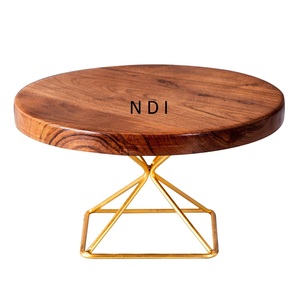 Support à gâteau hexagonal à un étage en marbre, nouveau style, avec base en bois finition naturelle, pour accessoires de table. - Product Image 5