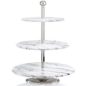 Supports décoratifs ronds à 3 niveaux en métal nickelé, très demandés, pour fêtes et célébrations, accessoires pour la maison et l'hôtel - Product Image 5