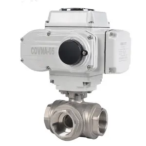 3 Phase 3 Way Stainless Steel AC 220V Electric Actuator Motorized Ball Valve