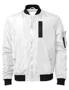 Slim diseño personalizado de los hombres de blanco bombardero chaqueta en Pakistán Sialkot - Product Image 3