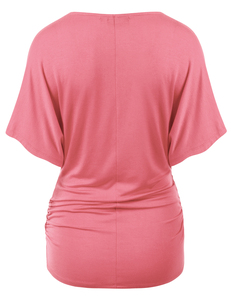 Mujeres elegante verano manga Regular Wrap Front Dolman corte cuello en V hombro volantes diseño de punto Bodycon Mini Club vestido - Product Image 3