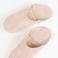 Babouches marocaines de luxe faites à la main en daim rose pâle, cuir véritable, légères, chaudes, pantoufles d'intérieur pour femmes