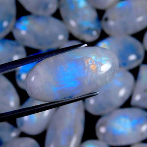 Cabochons naturels, pendentif en verre, perles, pierres de lune bleues, vente en gros, - Product Image 1
