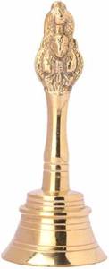 Handmade Pure Brass simple and elegant hand Bell for <b>Home</b> decor <b>Temple</b> and Brass Pooja Bell - Product Image 3