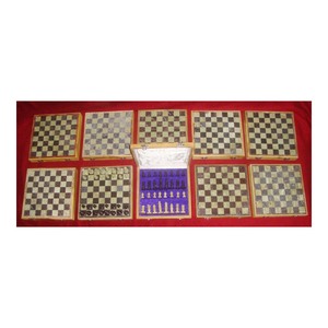 Juegos de ajedrez de madera pura, para regalos, forma cuadrada, artesanía - Product Image 1