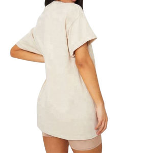 T-shirt col ras du cou pour femme, en coton, logo personnalisé, surdimensionné, blanc, bon marché, Offre Spéciale - Product Image 5