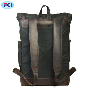 Best Quality Made <b>Men</b> Backpack Large Capacity Personalized Laptop Roll Top Genuine <b>Leather</b> <b>Bag</b> - Product Image 4
