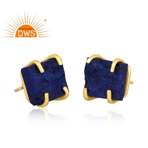 ต่างหูเงินแท้ประดับด้วยพลอยลาพิส ลาซูลีธรรมชาติ รุ่นล่าสุดปี 2026 สำหรับผู้หญิง จากผู้ผลิตเครื่องประดับ - Product Image 2