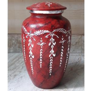 Urna de cremación de Metal grabada con diamante rojo para cenizas, urna de cremación para adultos, estilo americano/europeo - Product Image 1