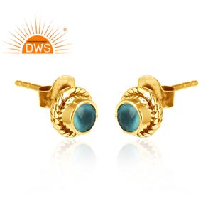 Pendientes de Plata de Ley 925 con Calcedonia Natural Aqua, Tendencia 2026, para Mujer, Fabricante de Joyería - Product Image 2