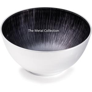 Bol de service classique pour ustensiles de cuisine, bol de Restaurant, de couleur noir et argent, bol de service moderne en Aluminium de forme ronde - Product Image 2