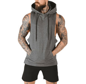 New Design <b>Men's</b> Zip <b>Hoodie</b> 100% Heavyweight Cotton Digital Printing Acid Wash High Quality Terry Logo Graphic <b>sleeveless</b> Hood - Product Image 1