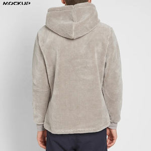 Solid Color New OEM Design Winter Wear Custom <b>Oversized</b> Half Zip Fleece Pullover <b>Sherpa</b> <b>Hoodie</b> Men - Product Image 3