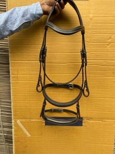 Brida de salto de caballo de cuero vegetal teñido de tambor de alta calidad al por mayor banda de nariz elevada Ecuestre para montar en carreras de temporada - Product Image 3