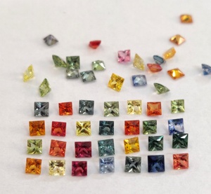 Saphir multicolore naturel, facettes ovale, excellente qualité, 3x4mm à 5x7mm - Product Image 4