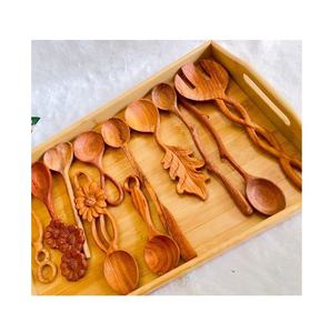 Cuillère de service et de cuisson en bois cuillères marron en bois ustensile de cuisine, cuillère en bois, cuillère de cuisson 99GD - Product Image 1