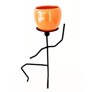 Vajilla decorativa de hierro en forma de humana, artículos de decoración, alambre negro con Bol verde para mesa, muestra decorativa - Product Image 6