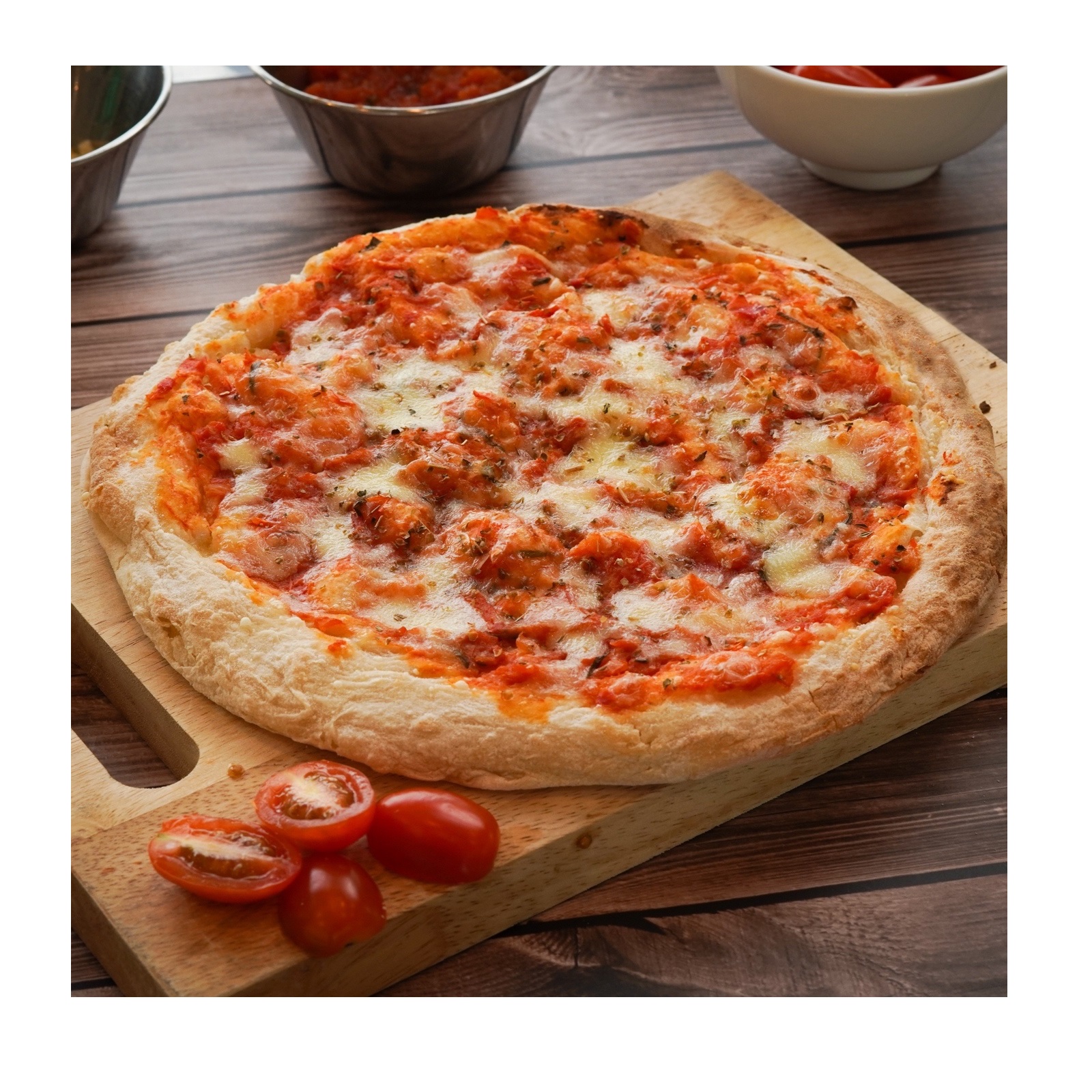 12 Months Shell Life Fluffy and Chewy Salty Baked Normal Individual vacuum bag Frozen Margherita Pizza 9''