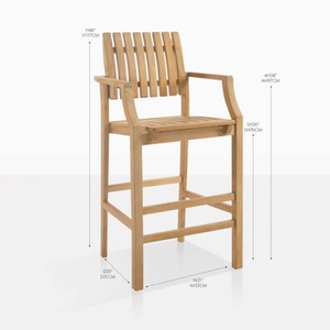 Chaise de jardin en teck massif, style minimaliste moderne, avec pieds effilés, durable pour les sols durs - Product Image 5