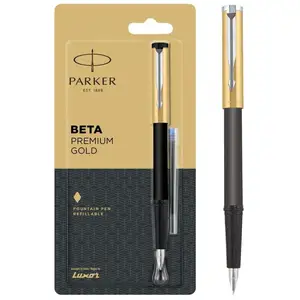 Fountain pens parker beta premium chrome trim high quality luxury gold finish with ink cartridge custom logo promotional pens