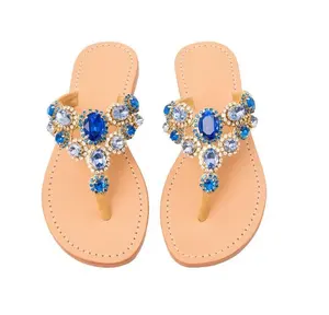 Sandal phụ nữ Flip Flops Giày Dép Handmade banjara phong cách truyền thống Đá Ấn Độ Phụ nữ Lady Cô Gái đa màu Dép đi trong nhà cho phụ nữ