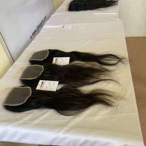 Extensions de cheveux humains indiens de temple, avec frontal transparent 5x5, closure en dentelle HD 13x6, pré-épilé, dentelle suisse HD, fournisseur - Product Image 5