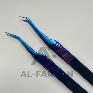 Dumont แหนบต่อขนตา45องศาคุณภาพพรีเมี่ยมพลาสม่าสีน้ำเงินสแตนเลสแยกขนตาไฟเบอร์ปลายแหลม - Product Image 5