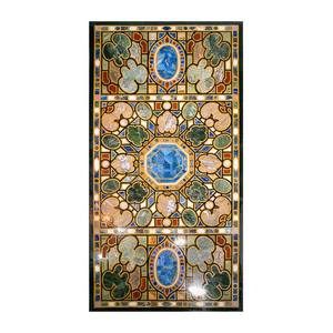 Mesa de comedor de diseño antiguo, decoración de mármol negro hecha a mano - Product Image 1