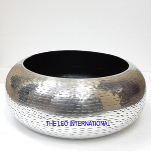 Juego de 3 cuencos con textura martillada chapada en negro dorado, diseño de forma redonda de Metal de aluminio, cuenco decorativo para el hogar - Product Image 6