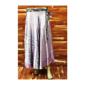 Bulk Supply Hot Selling Design Indian Silk Wrap Skirt Slim Fit Wrap Skirt Floral Printed Magic Wrap Around Skirts for Ladies