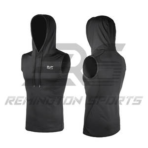Fitness Wear Slim Fit Gym <b>Sleeveless</b> <b>Hoodies</b> Fashionable Low Price Gym <b>Sleeveless</b> <b>Hoodies</b> Made in Pakistan - Product Image 1