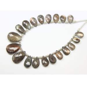 Haute qualité fait à la main aigue-marine mousse facettes poire forme perles en vrac pierre précieuse naturelle fabrication de bijoux unité de brin - Product Image 2