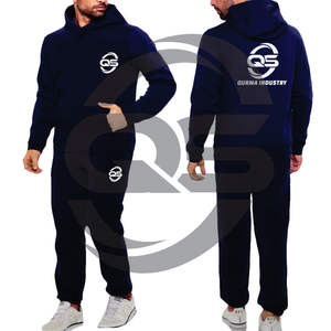 Ensemble de vêtements 2 pièces pour garçons de couleur unie pull à capuche en polaire et bas actif-pour le sport et le jeu - Product Image 1