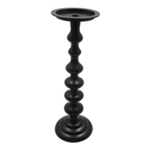 Bougeoir fini antique en aluminium enduit noir fait à la main pour décorer l'intérieur de la maison salon fête de mariage table - Product Image 4