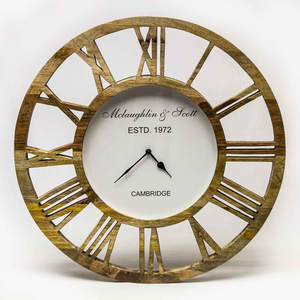 Reloj personalizado hecho a mano al por mayor elegante único decorativo sala de estar logotipo personalizado impresión fantasía vintage Relojes de pared - Product Image 5