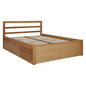 Moderna Cama Queen de Madera Maciza con Cajón Integrado - Product Image 1