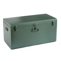 Scatola del bagagliaio zincata scatola di immagazzinaggio di design fatta a mano a forma di rettangolo scatola di baule zincata all'ingrosso elegante indiana
