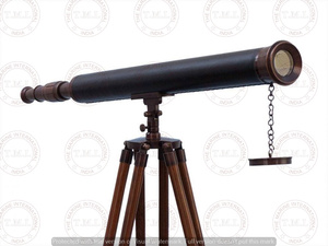 กล้องโทรทรรศน์27 "พร้อมขาตั้งพื้นสีน้ำตาลโบราณกับกล้องโทรทรรศน์ต้นแบบ50" โจรสลัดทะเล - Product Image 2