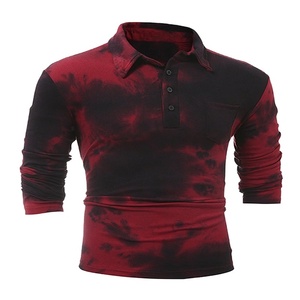 Polo Tie-Dye para hombre Nuevo estilo, 100% algodón, manga larga y ajuste extragrande | Polo Vantage de verano de alta calidad - Product Image 1