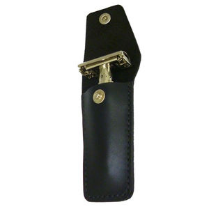 Funda de cuero genuino para maquinilla de afeitar, estuche de seguridad clásico de doble filo para afeitado - Product Image 1