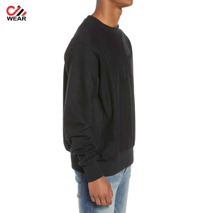 Crewneck Men sweatshirt allover embroidered patch work clothing hood sweat shirt personalized black white men's pullover hoodies - Product Image 4