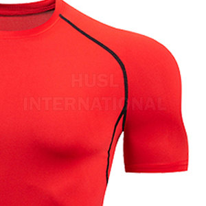 เสื้อยืดออกกำลังกายแบบบางสำหรับผู้ชายยอดนิยม2024ใส่ไปยิมทำจากโพลีเอสเตอร์/ สแปนเด็กซ์สปอร์ต - Product Image 3