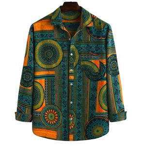 <b>Geometric</b> Pattern <b>Shirt</b> for Men Button-Up for Fashion Lovers Long Sleeve Easy to Style Casual <b>Shirt</b> High Quality Daily Fashion - Product Image 2